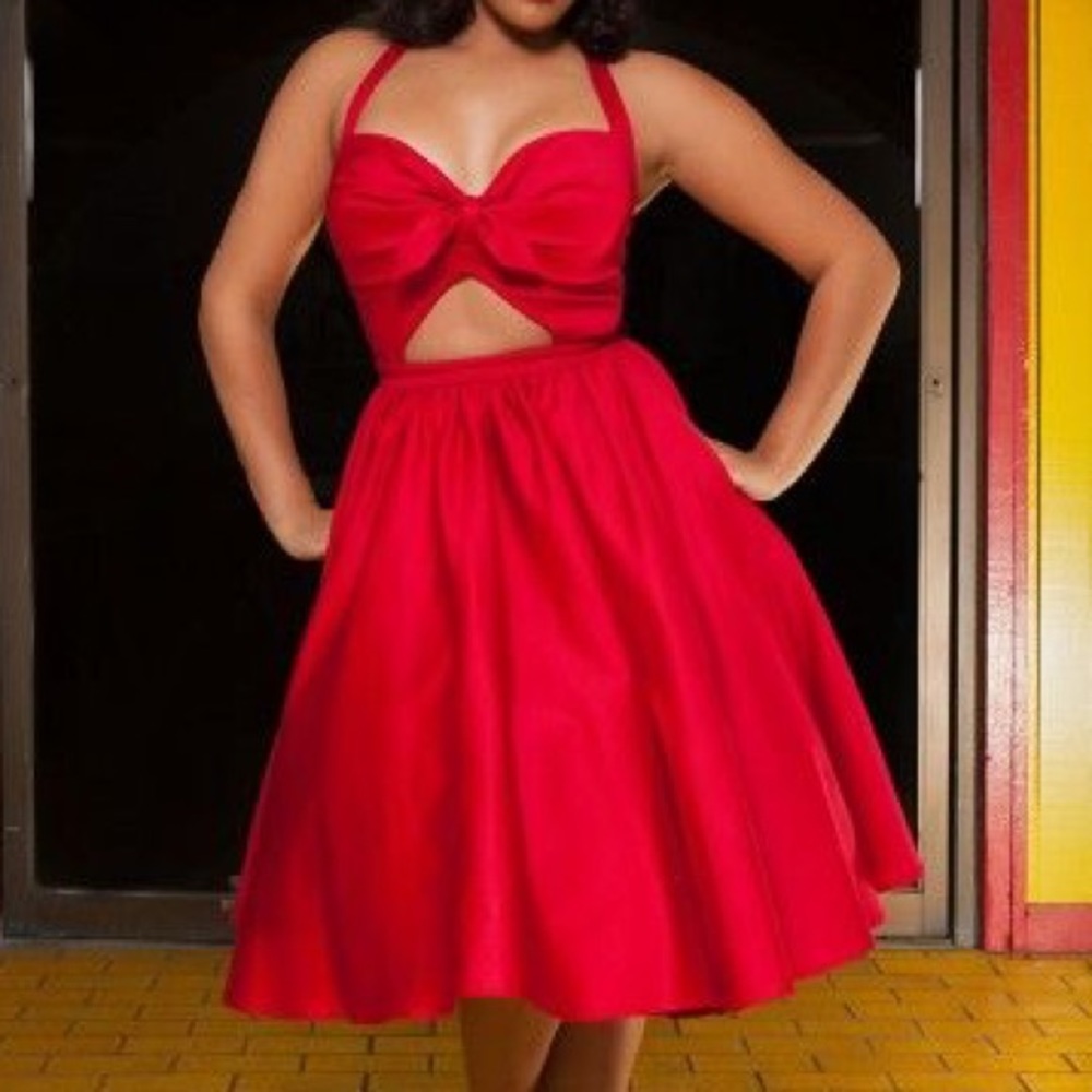 Pinup couture Renee Rockabilly Swing Dress Red